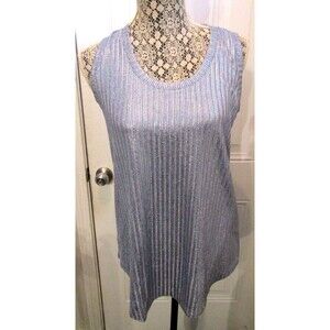 Pure Amici Tank Top Metallic Gun Metal Silver NWT Womens Size M